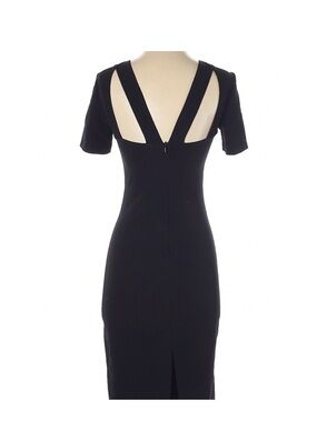 Zara Black Cutout Back Midi Dress - Women